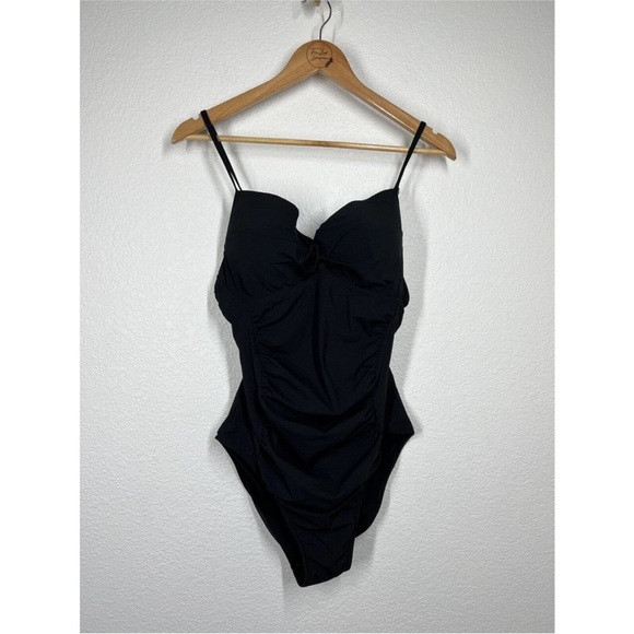 Spanx Love Your Assets XL Black One Piece Swimsuit Push-up Shaping Ruched - Picture 2 of 6